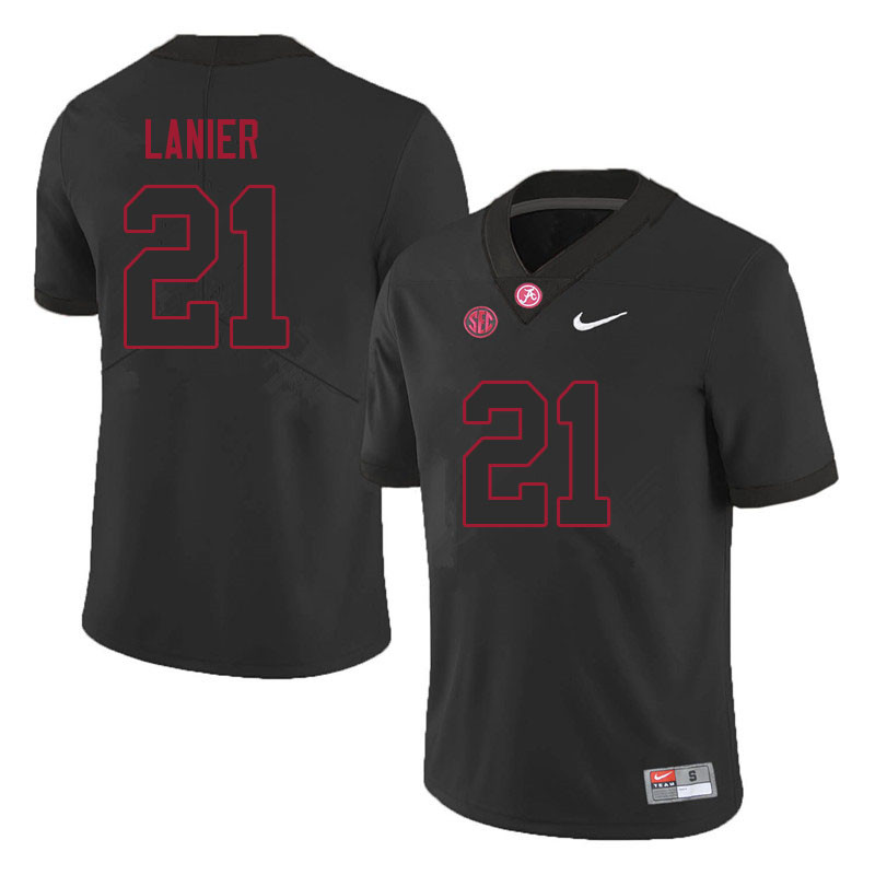 Alabama Crimson Tide Men's Brylan Lanier #21 Black NCAA Nike Authentic Stitched 2021 College Football Jersey BT16F57FW